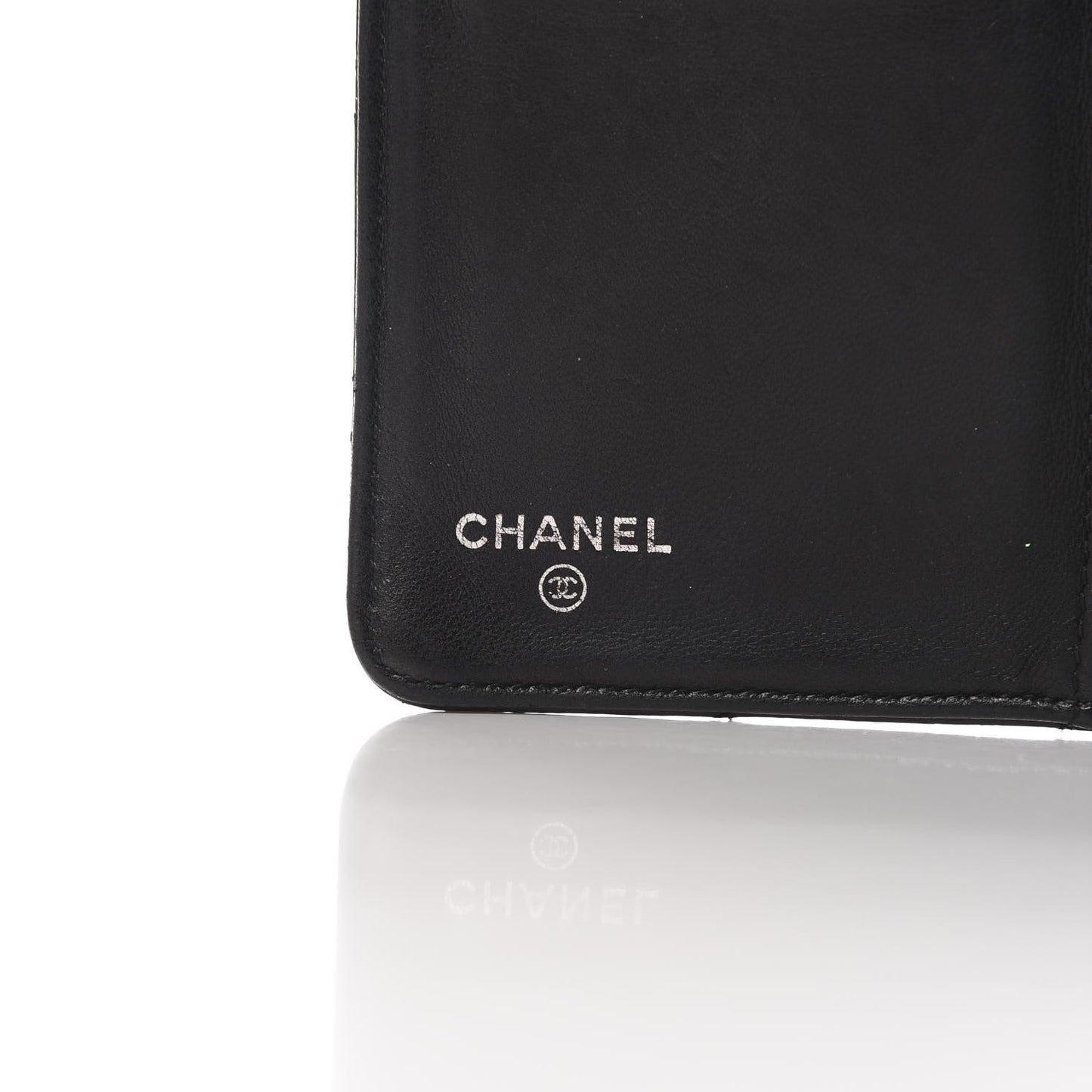 Patent Caviar CC Compact French Flap Wallet Black