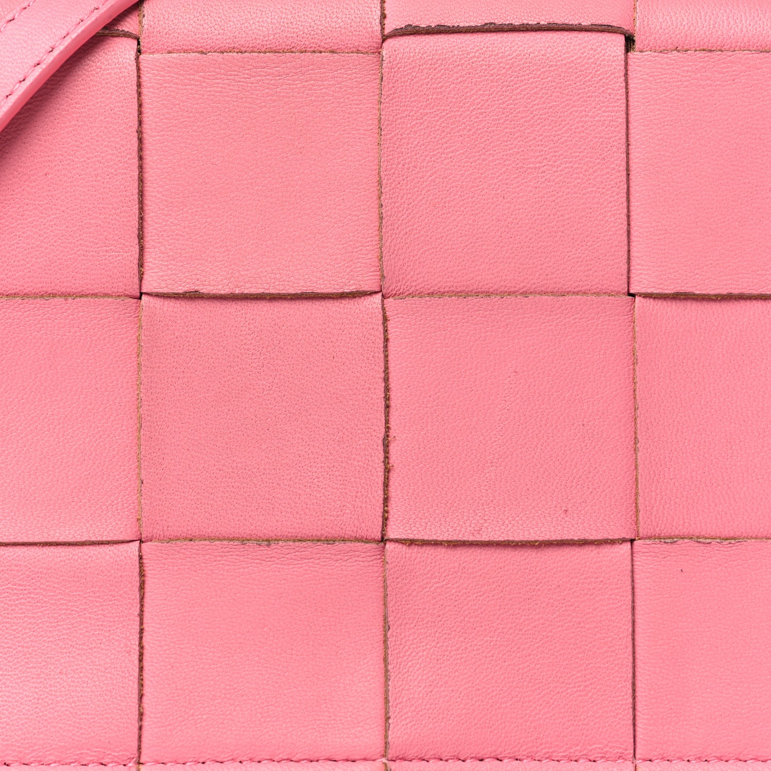 Bottega Veneta Lambskin Maxi Intrecciato Mini Cassette Crossbody Bag Pink 9 of 10