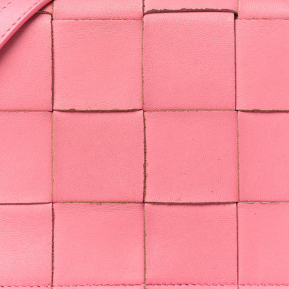 Bottega Veneta Lambskin Maxi Intrecciato Mini Cassette Crossbody Bag Pink 9 of 10