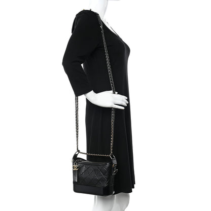 Chanel Aged Calfskin Quilted Small Gabrielle Hobo Black 2 of 10