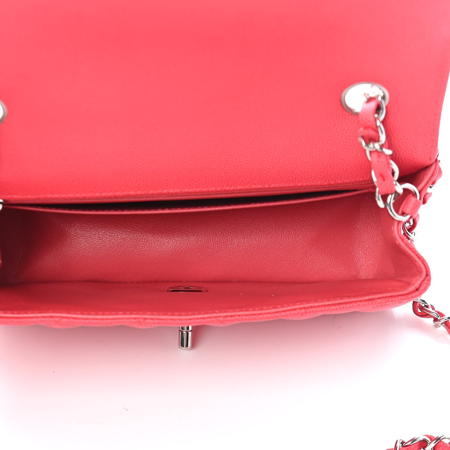 Chanel Caviar Quilted Mini Rectangular Flap Light Red 4 of 8
