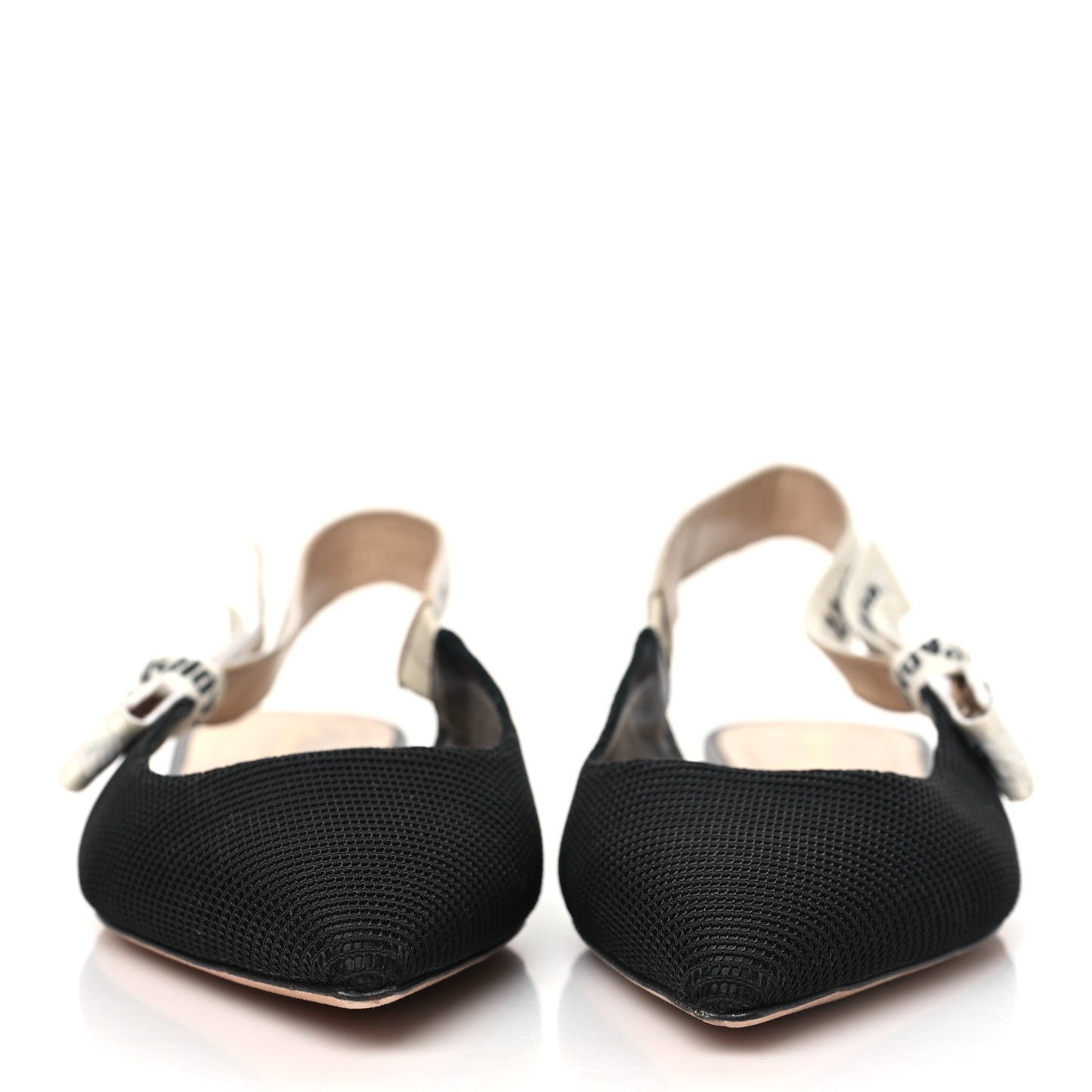 Technical Canvas Ribbon J'Adior Slingback Flats 36 Black