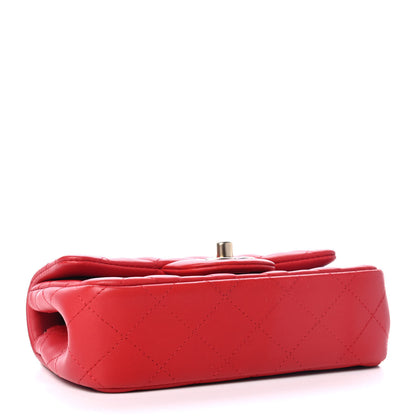 Chanel Lambskin Quilted Extra Mini Rectangular Flap Red 3 of 4