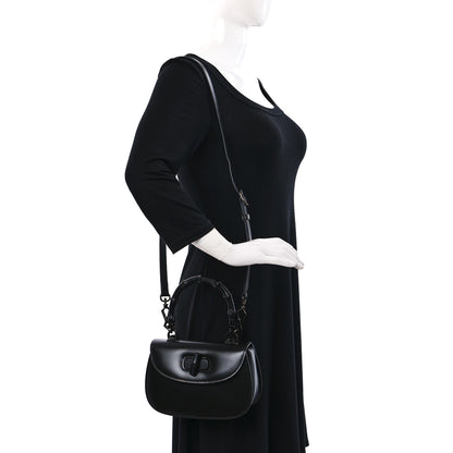 Gucci Boarded Dyana Lux Calfskin Web Monochrome Small Bamboo 1947 Top Handle Bag Black 2 of 10