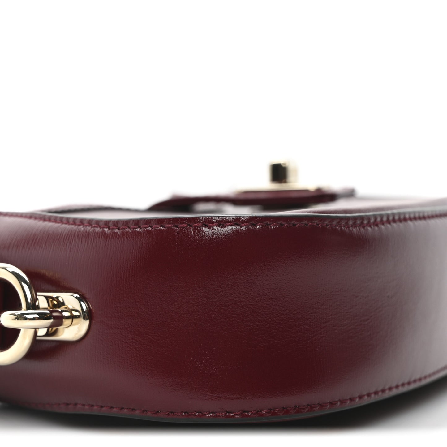 Calfskin Mini Moon Side Shoulder Bag Rosso Ancora