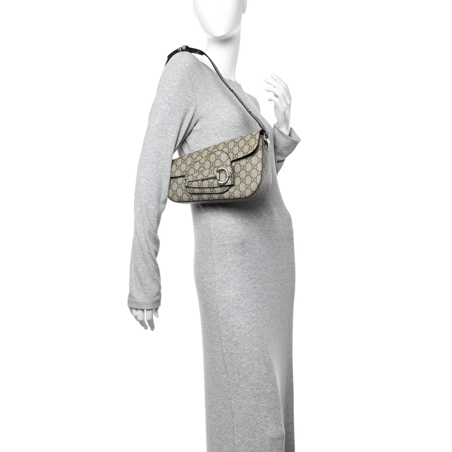 Gucci Monogram Small Horsebit 1955 Asymmetric Shoulder Bag 2 of 10