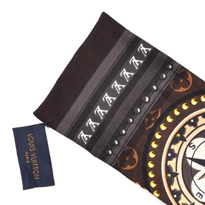 Louis Vuitton Silk Monogram LV World Bandeau Brown 3 of 4