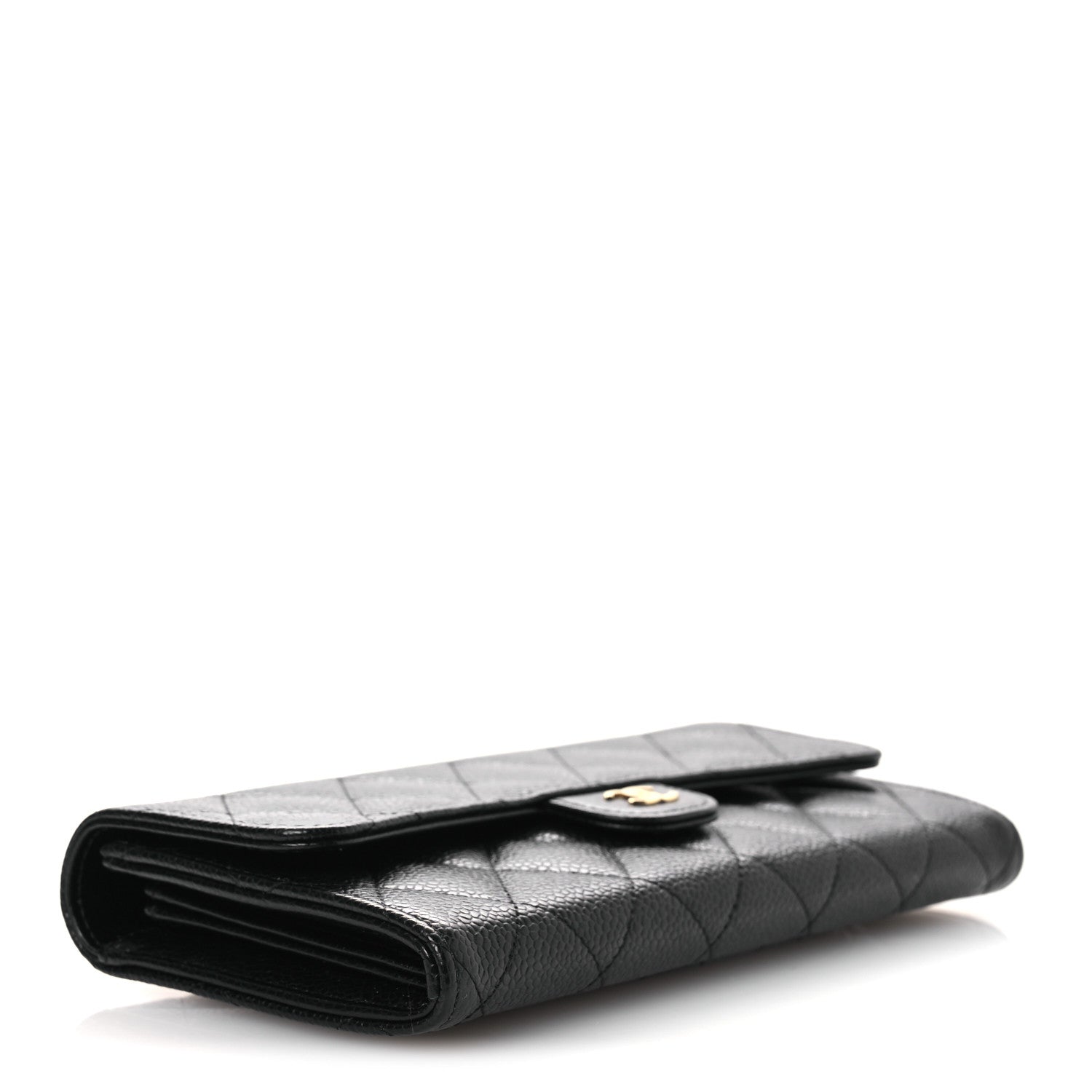 Chanel Caviar Quilted Large Gusset Flap Wallet Black 4 of 9