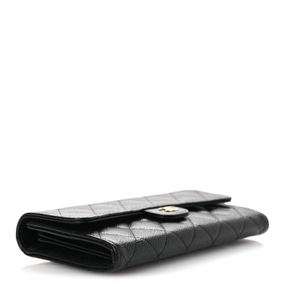 Chanel Caviar Quilted Large Gusset Flap Wallet Black 4 of 9