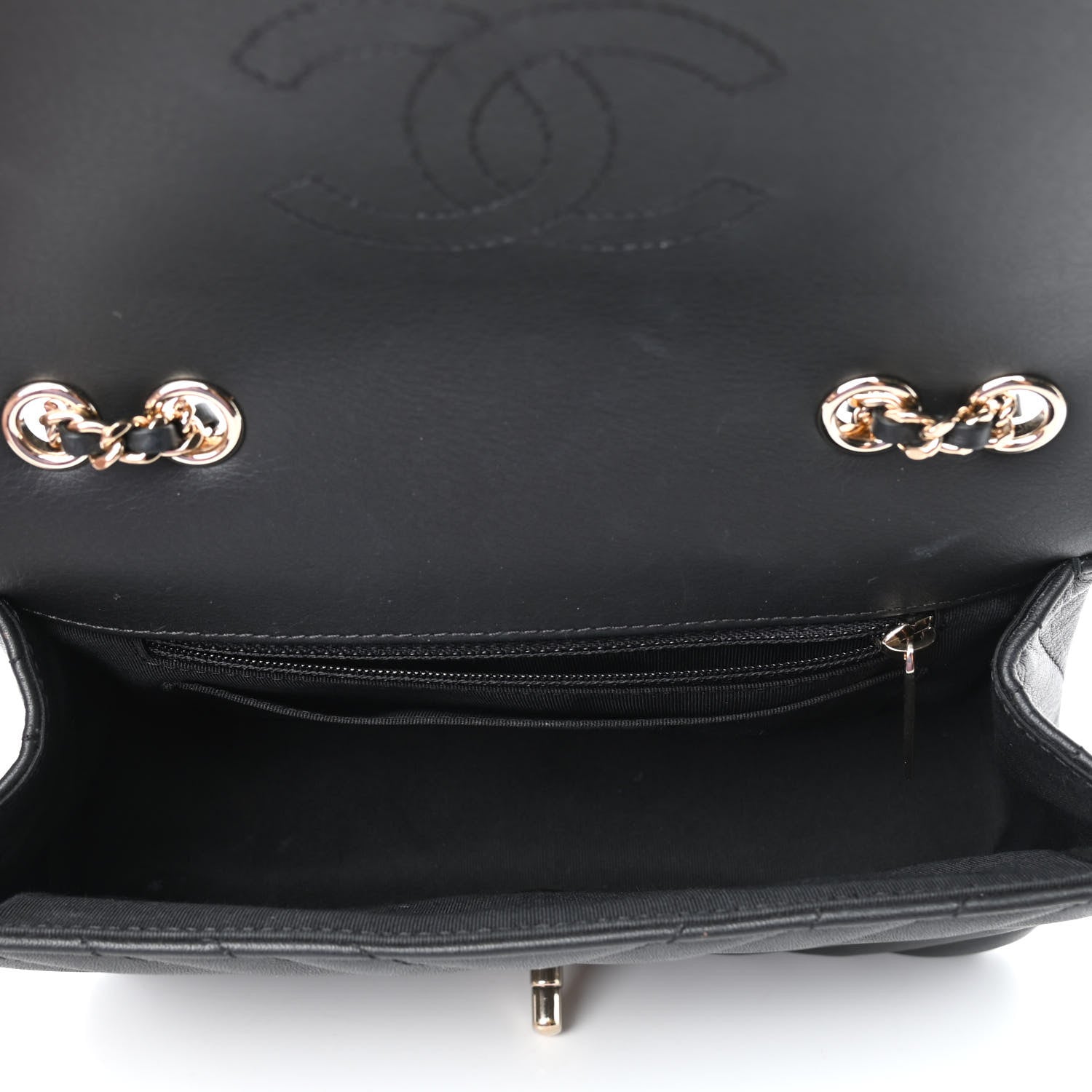 Chanel Calfskin Chevron Quilted Mini Statement Flap Black 4 of 4