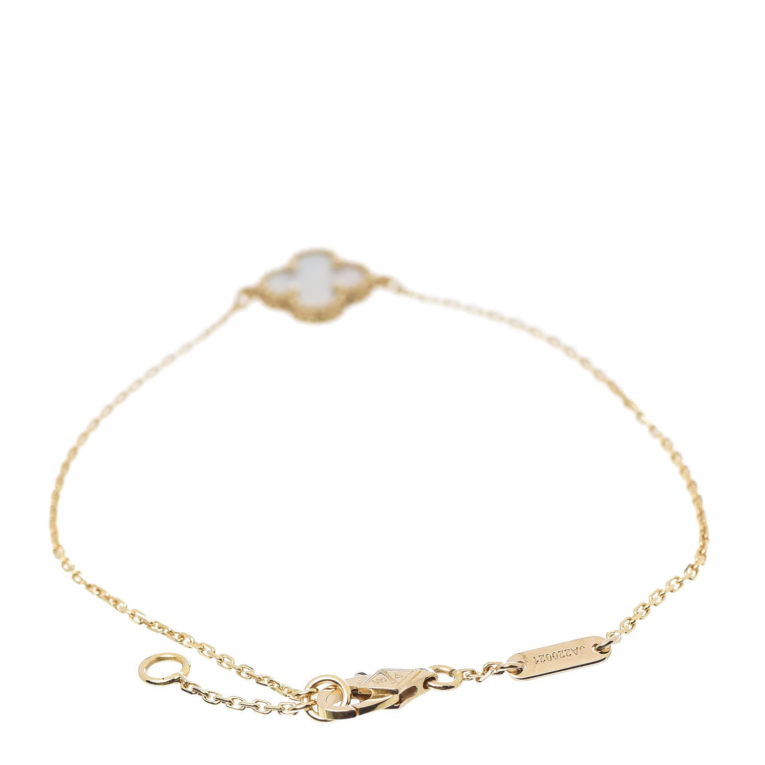 Van Cleef & Arpels 18K Yellow Gold Mother of Pearl Sweet Alhambra Bracelet 3 of 6