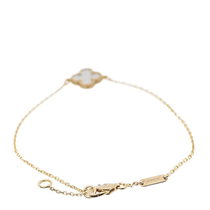 Van Cleef & Arpels 18K Yellow Gold Mother of Pearl Sweet Alhambra Bracelet 3 of 6