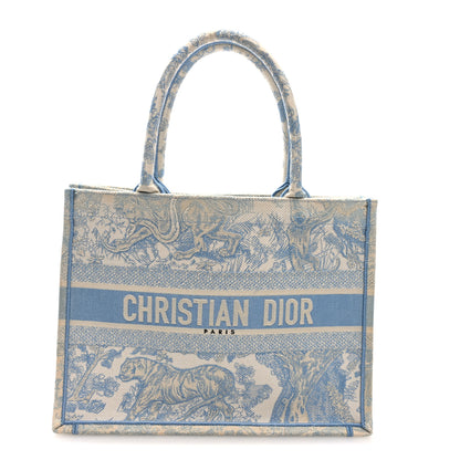 Christian Dior Canvas Embroidered Medium Dioriviera Toile De Jouy Book Tote Light Blue 1 of 9