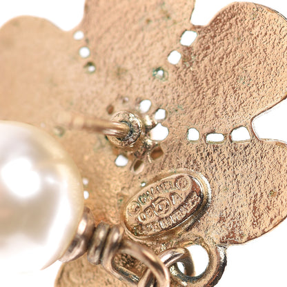 Chanel Pearl CC Flower Drop Earrings Gold 4 of 4