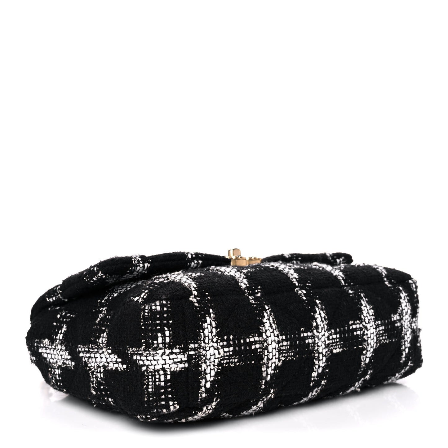 Tweed Quilted Medium Chanel 19 Flap Black White