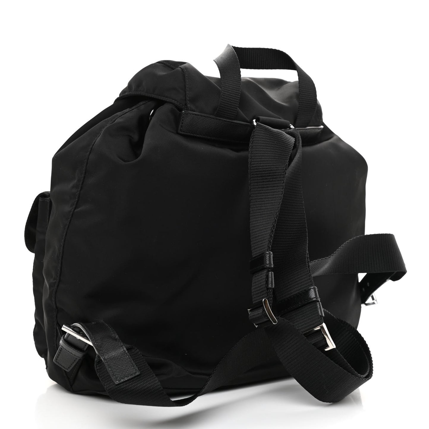 Tessuto Nylon Saffiano Medium Backpack Black