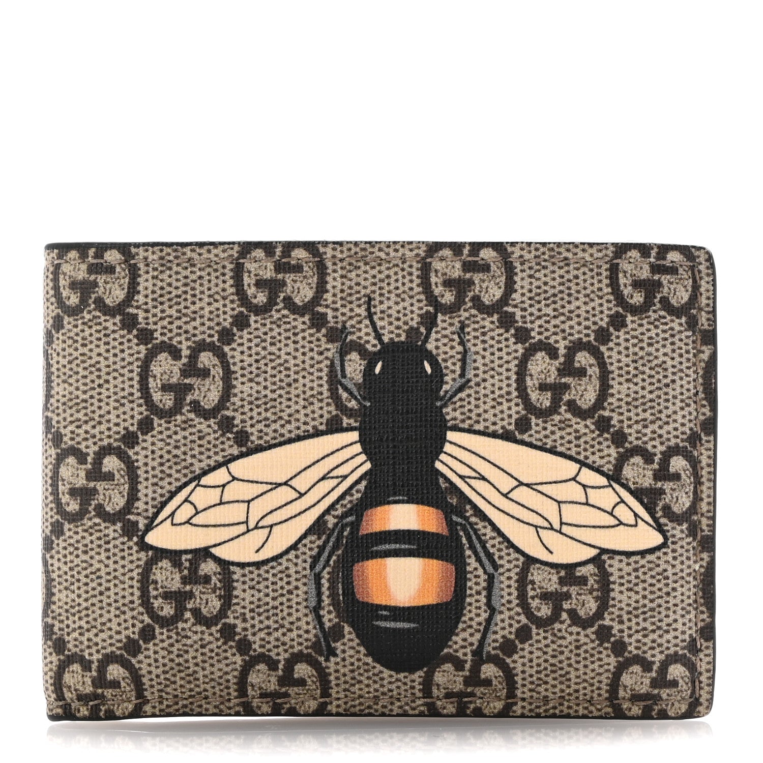 Gucci GG Supreme Monogram Bee Bi-Fold Wallet Beige 1 of 12