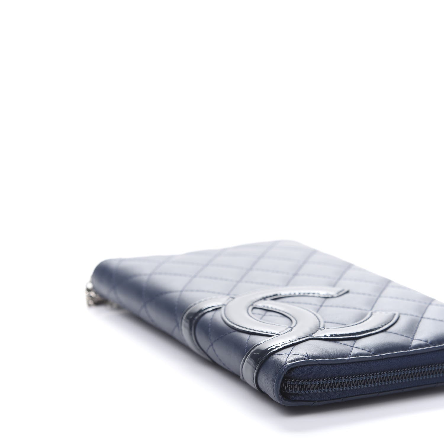 Chanel Calfskin Cambon Zip Around Organizer Wallet Navy 6 of 10