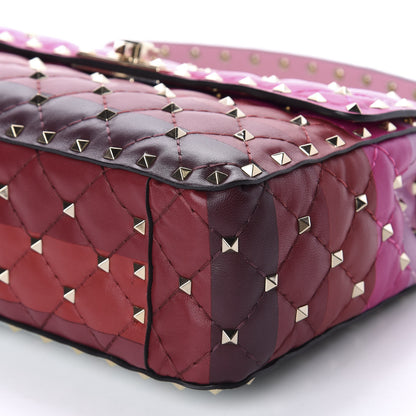 Valentino Garavani Lambskin Stripe Intarsia Medium Rockstud Spike Shoulder Bag Multicolor 7 of 11