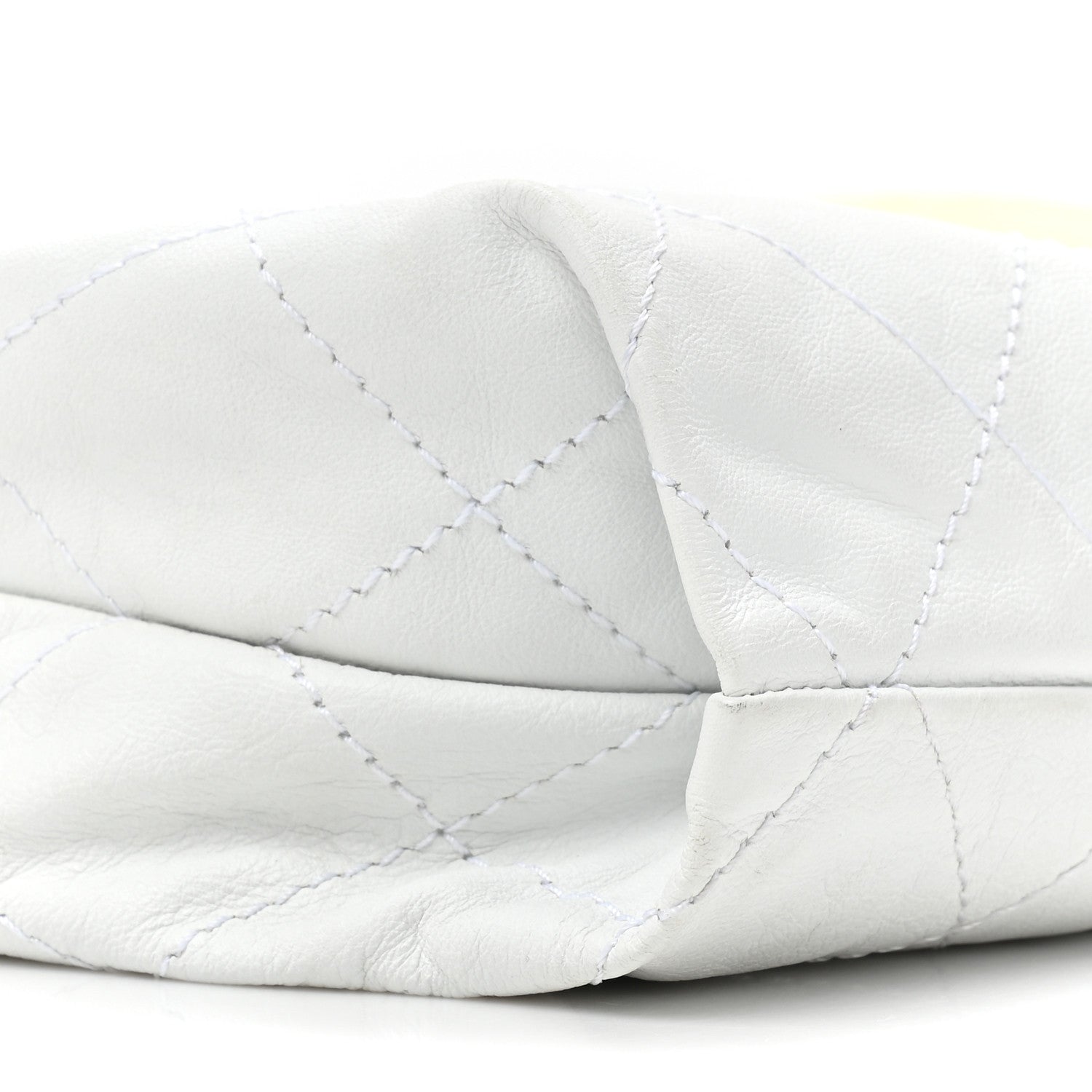 Chanel Patent Calfskin Stitched Shoulder To Shoulder Flap Hobo White 9 of 11