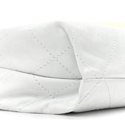 Chanel Patent Calfskin Stitched Shoulder To Shoulder Flap Hobo White 9 of 11