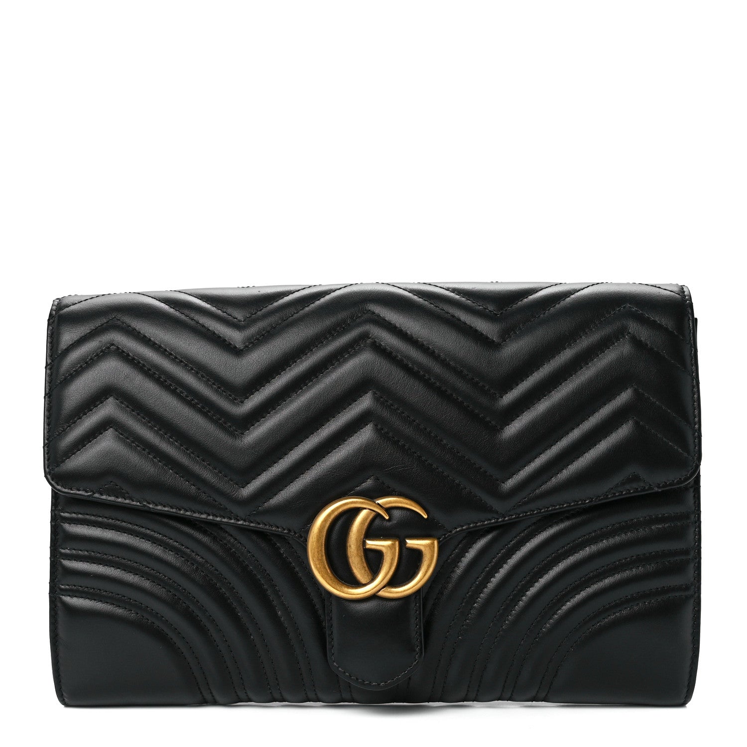 Gucci Calfskin Matelasse GG Marmont Clutch Black 1 of 12