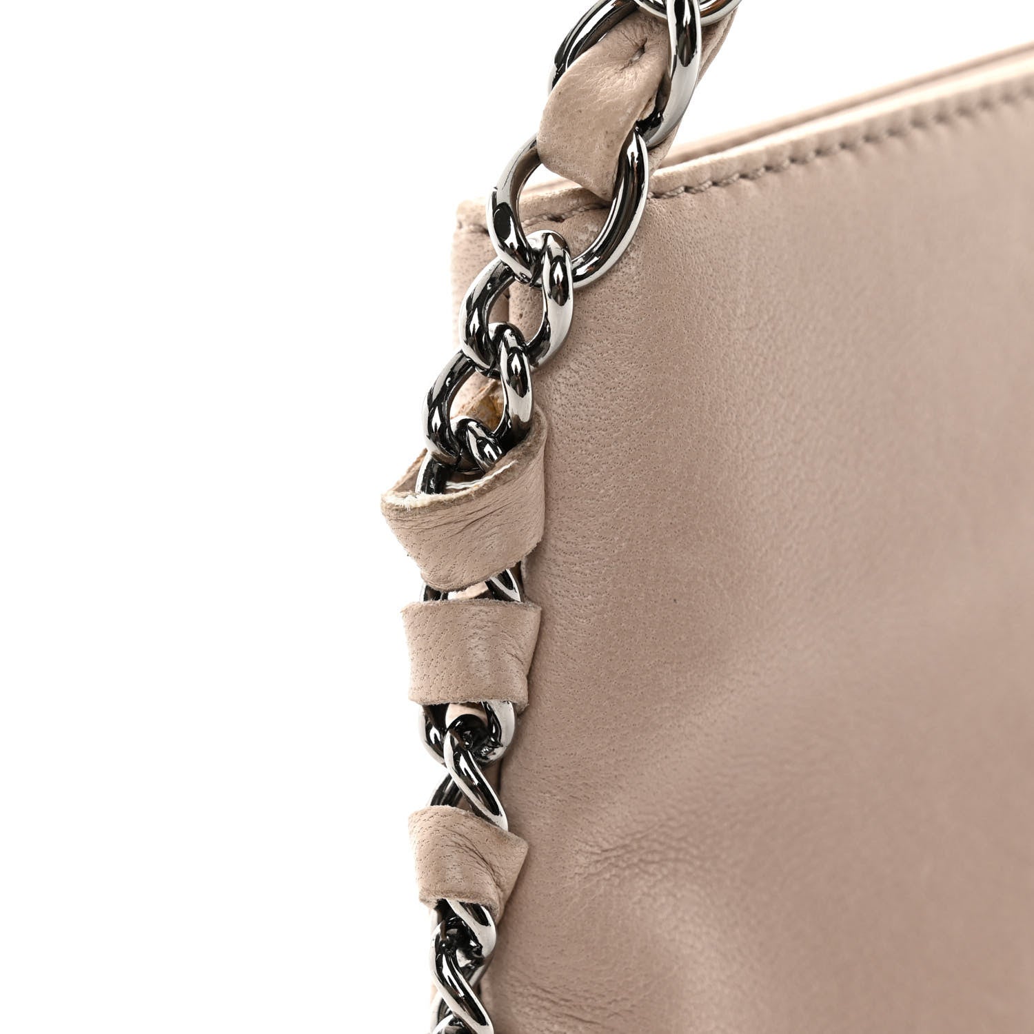 Chanel Lambskin Flat Shoulder Bag Beige 11 of 12