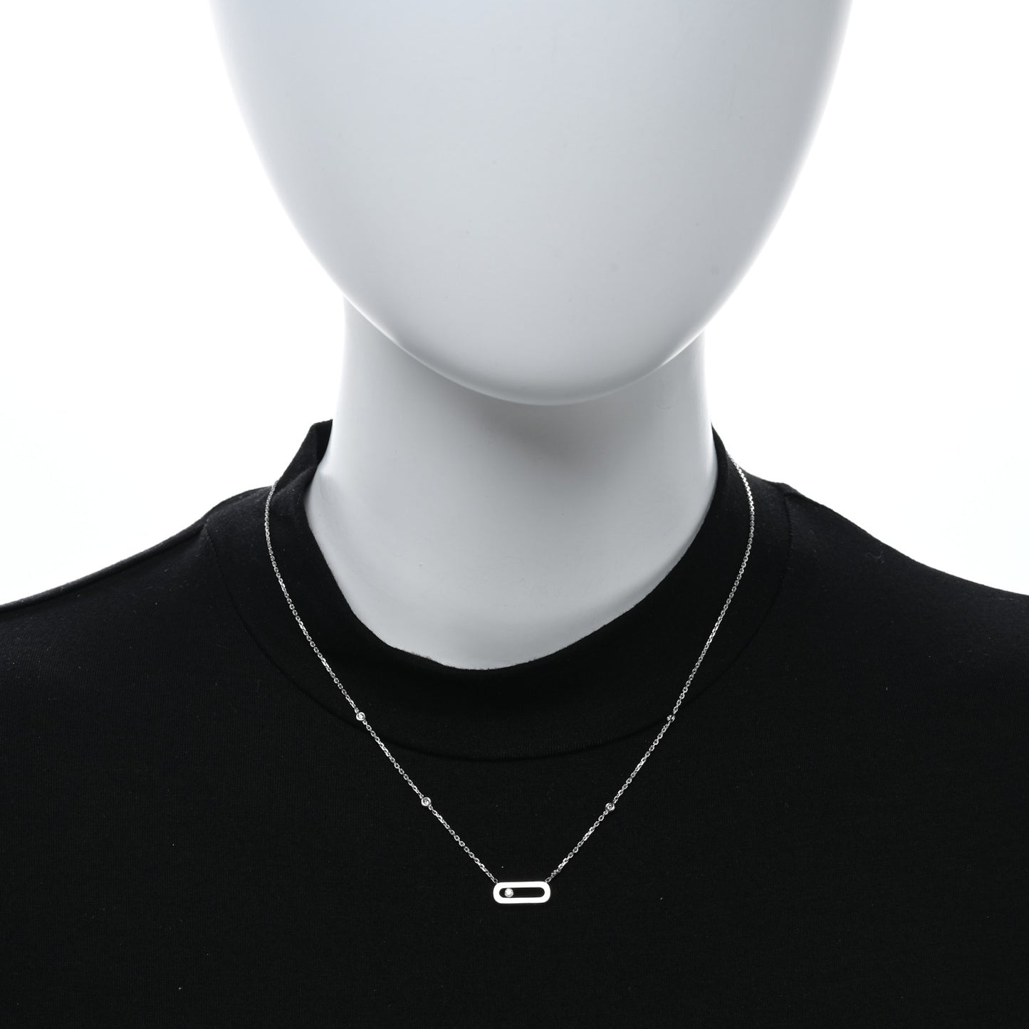 18K White Gold Diamond Move Uno Necklace