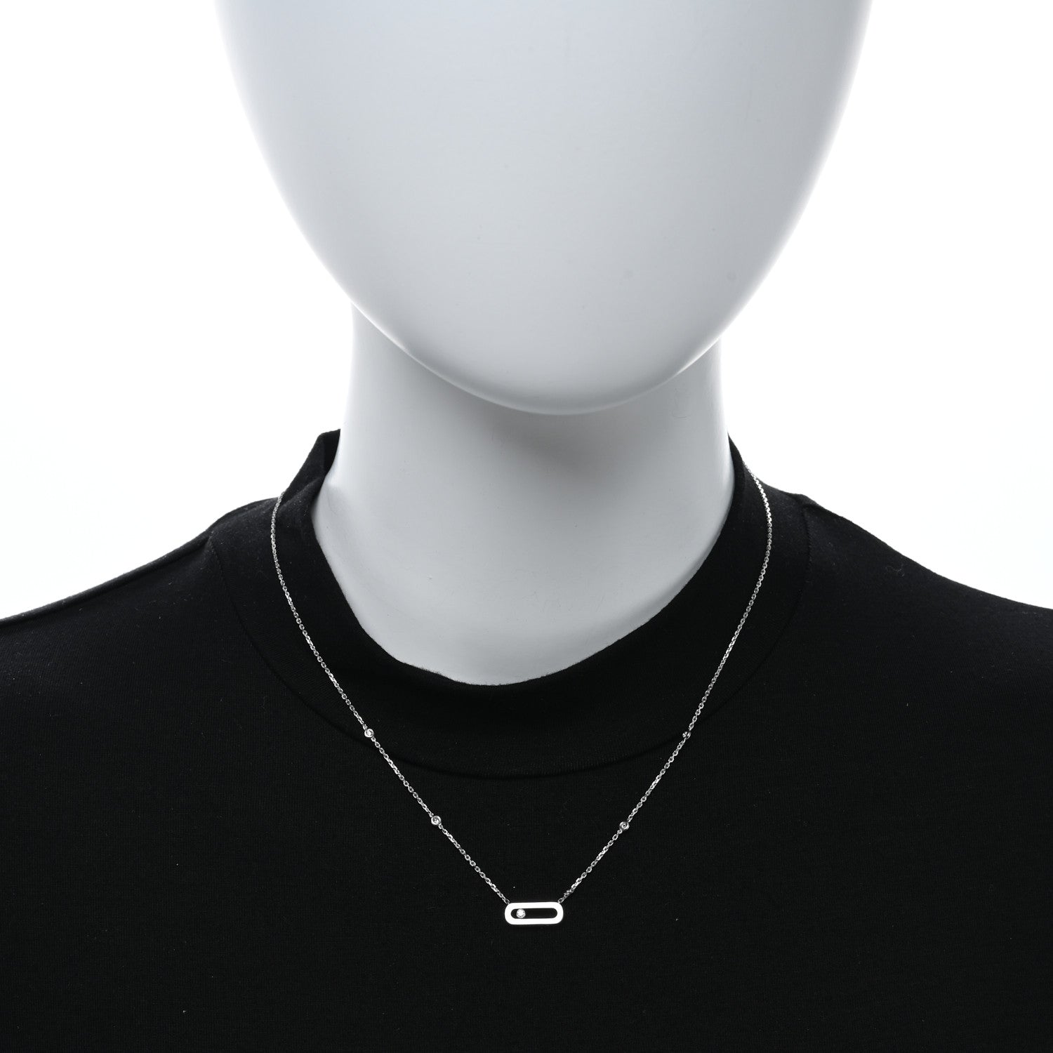 Messika 18K White Gold Diamond Move Uno Necklace 2 of 5