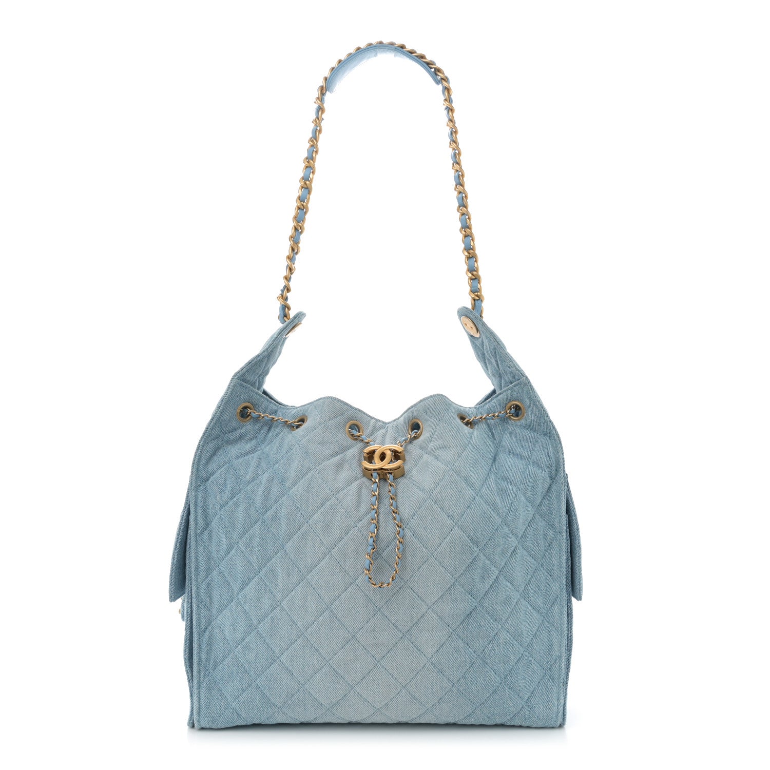 Chanel Washed Denim Quilted Medium Chanel 25 Handbag Blue 1 of 11