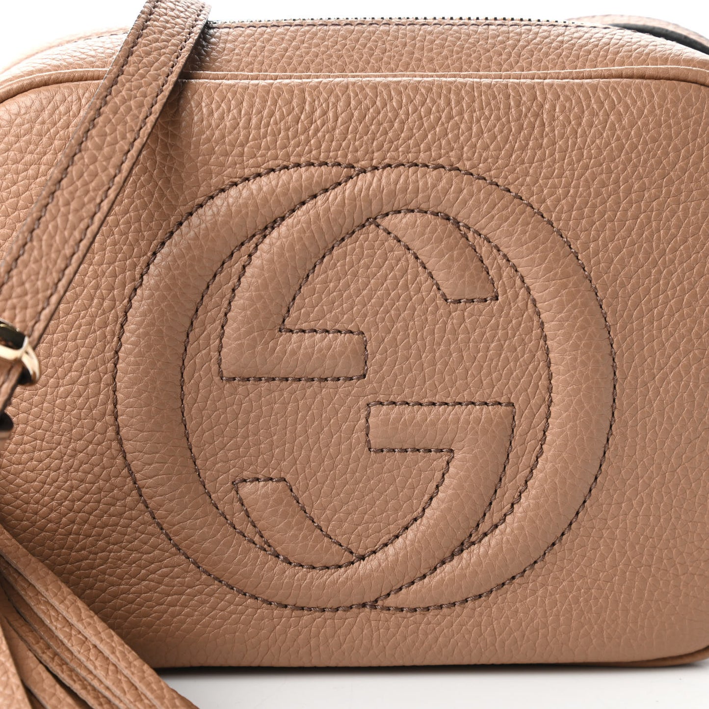 Pebbled Calfskin Small Soho Disco Bag Rose Beige