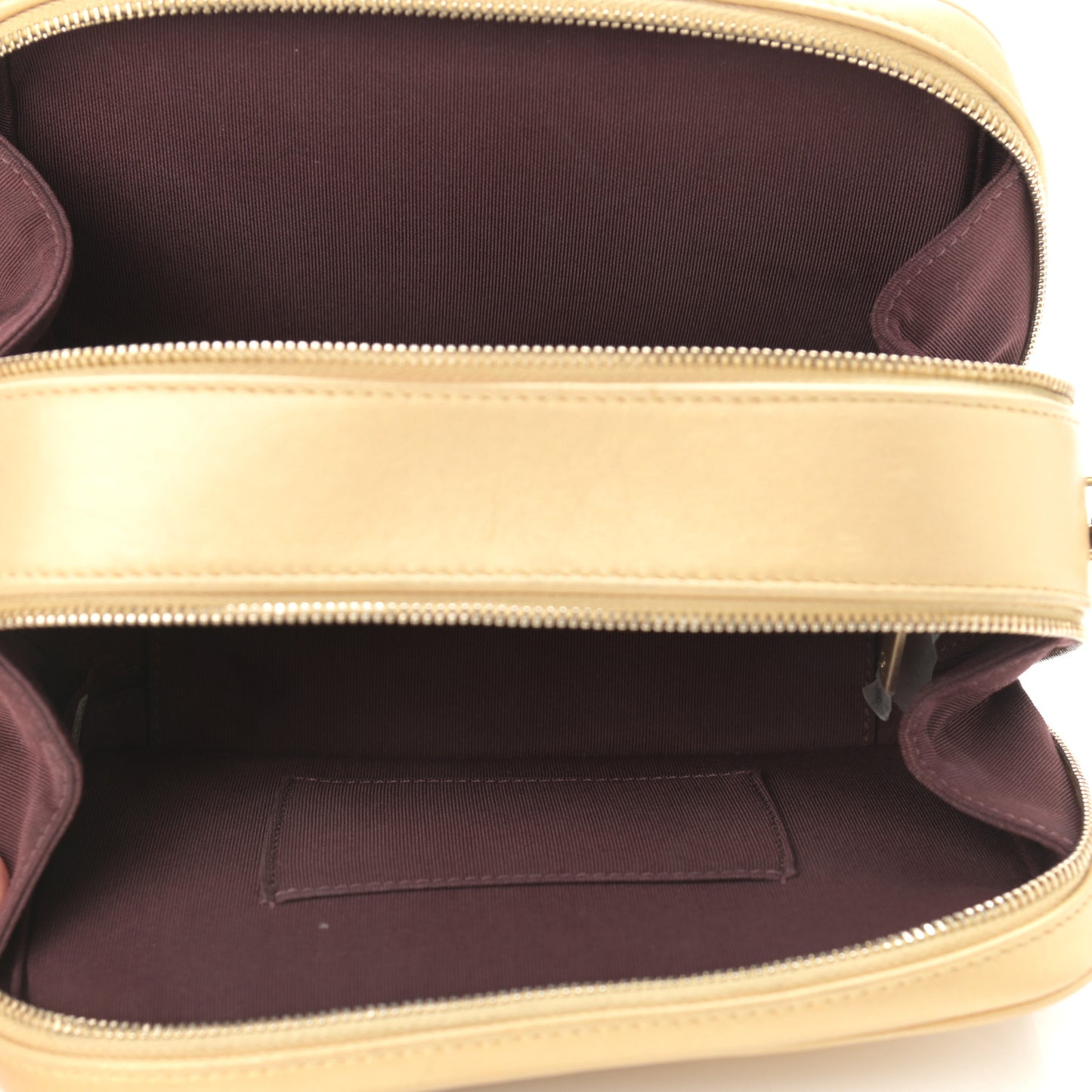 Metallic Lambskin Quilted Small Coco Boy Camera Case Gold