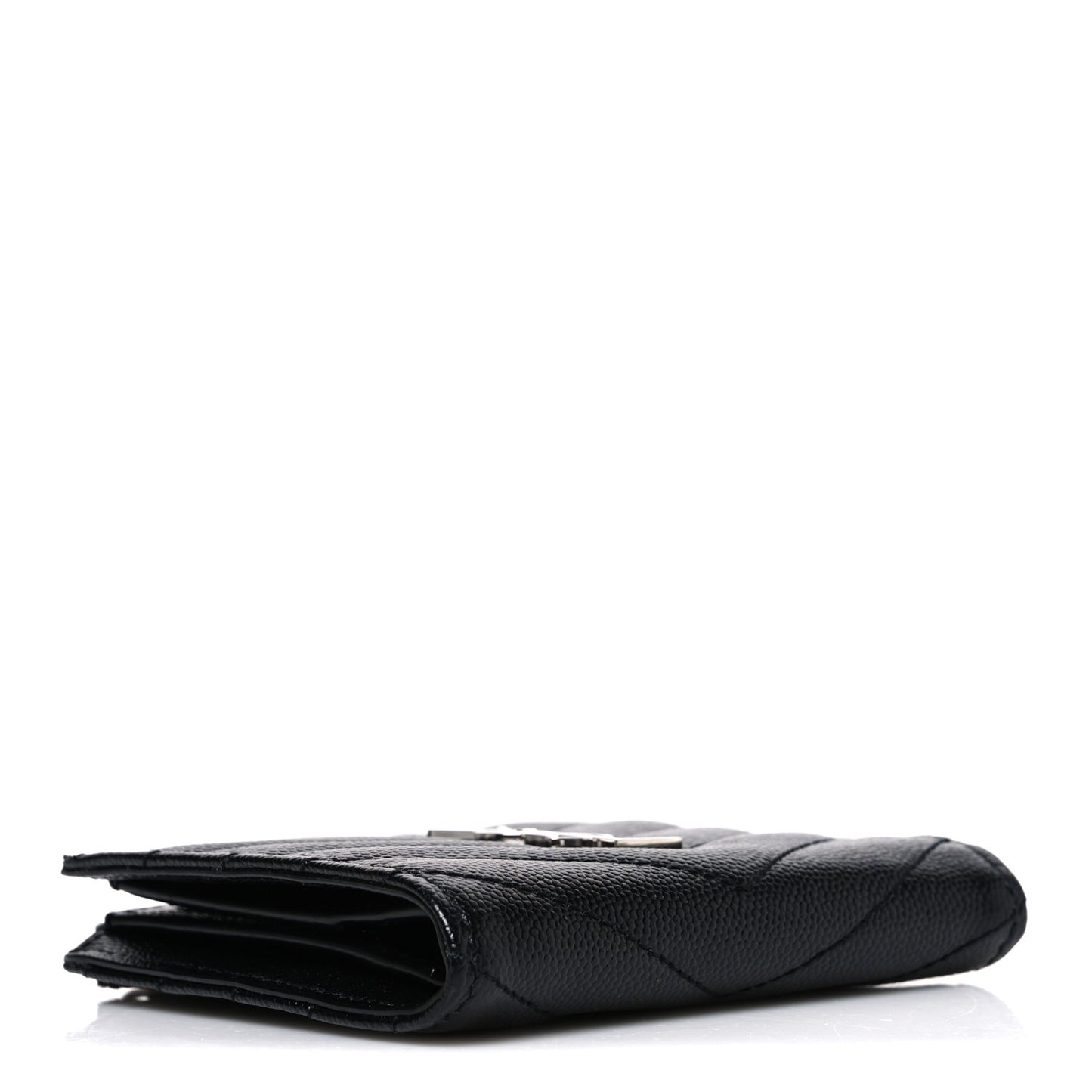 Grain De Poudre Matelasse Chevron Monogram Zipped Card Case Black