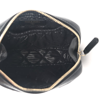Chanel Caviar Quilted Small Curvy Pouch Cosmetic Case Black 5 of 7