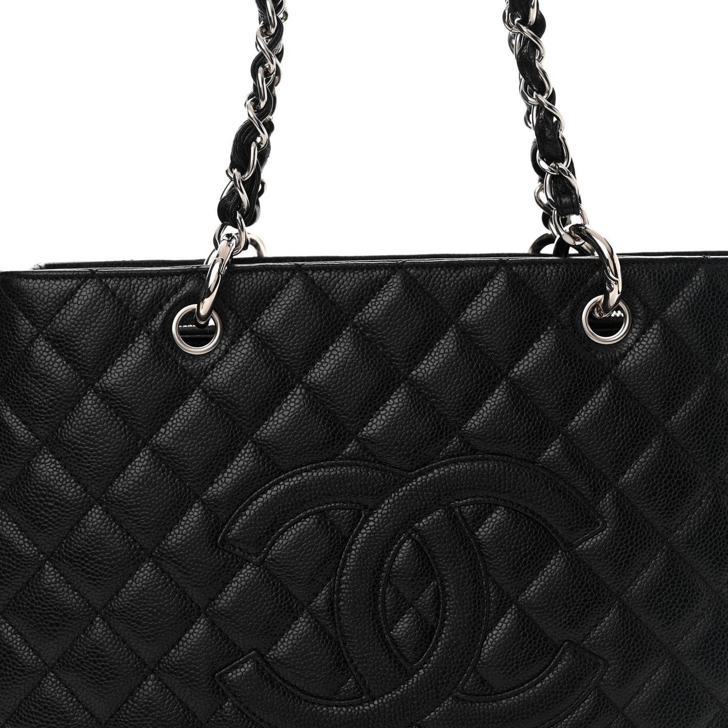 Caviar Quilted Grand Shopping Tote GST Black