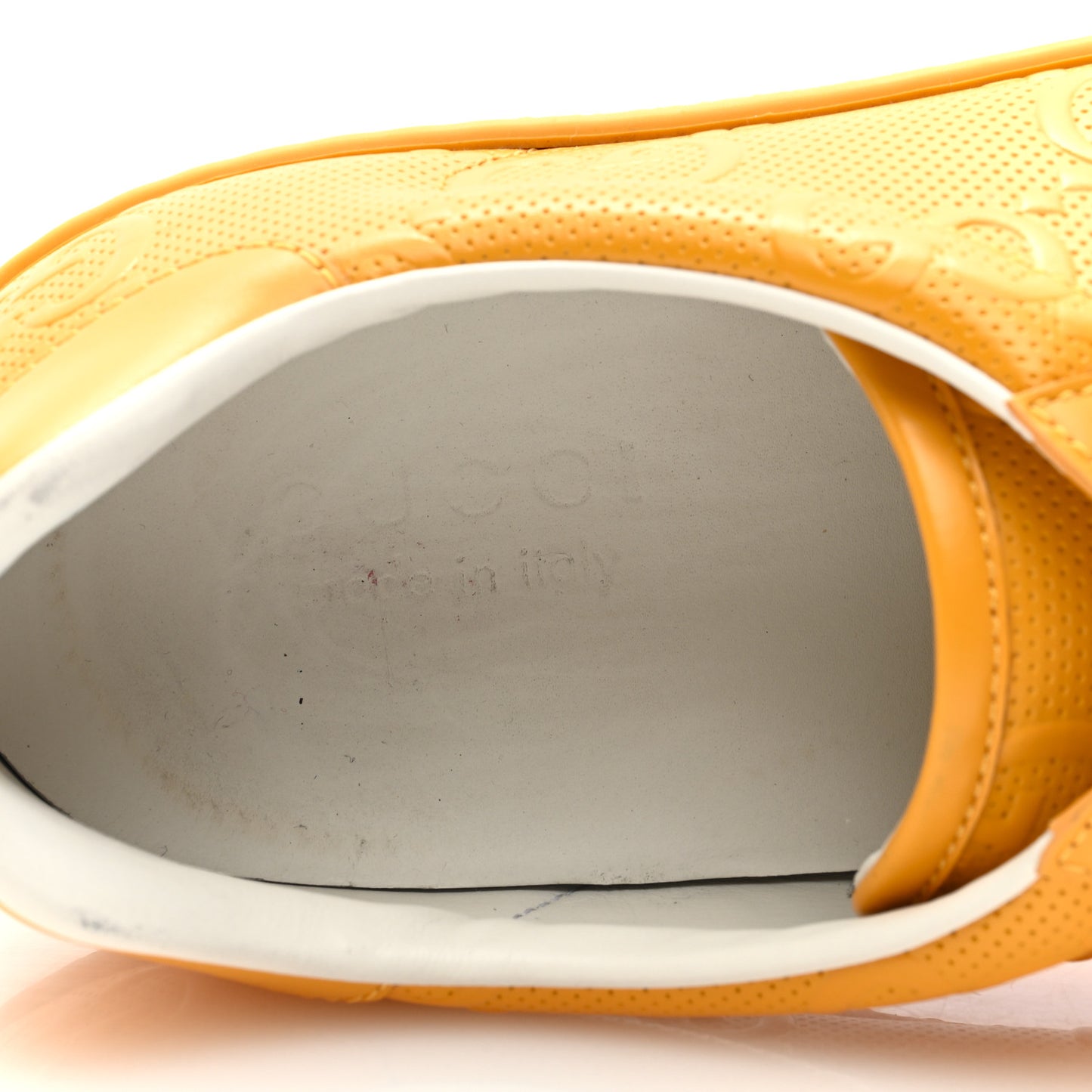 Calfskin GG Tennis Embossed Mens Ace Sneakers 39 Crop