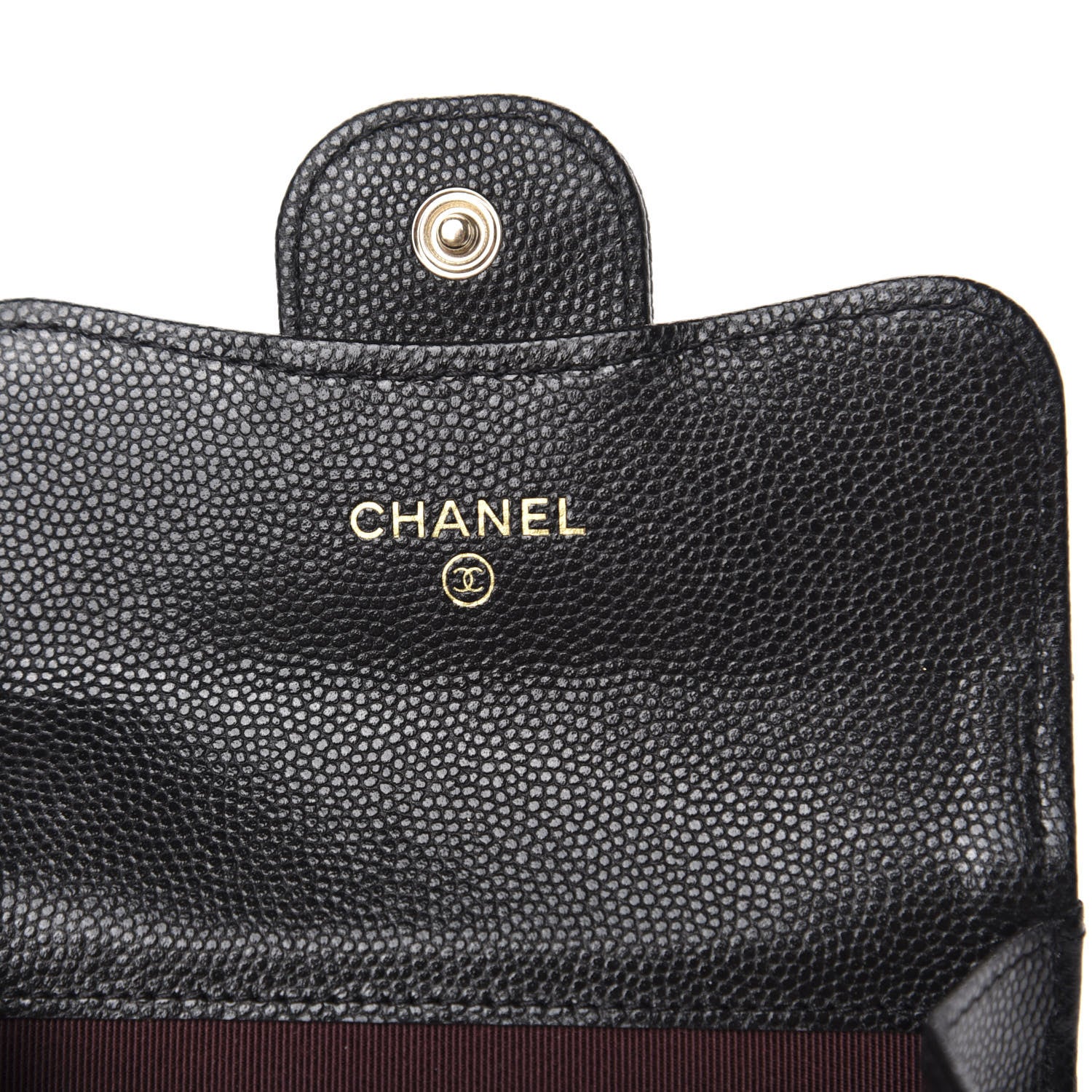 Chanel Caviar Quilted Flap Card Holder Chain Wristlet Black 6 of 9