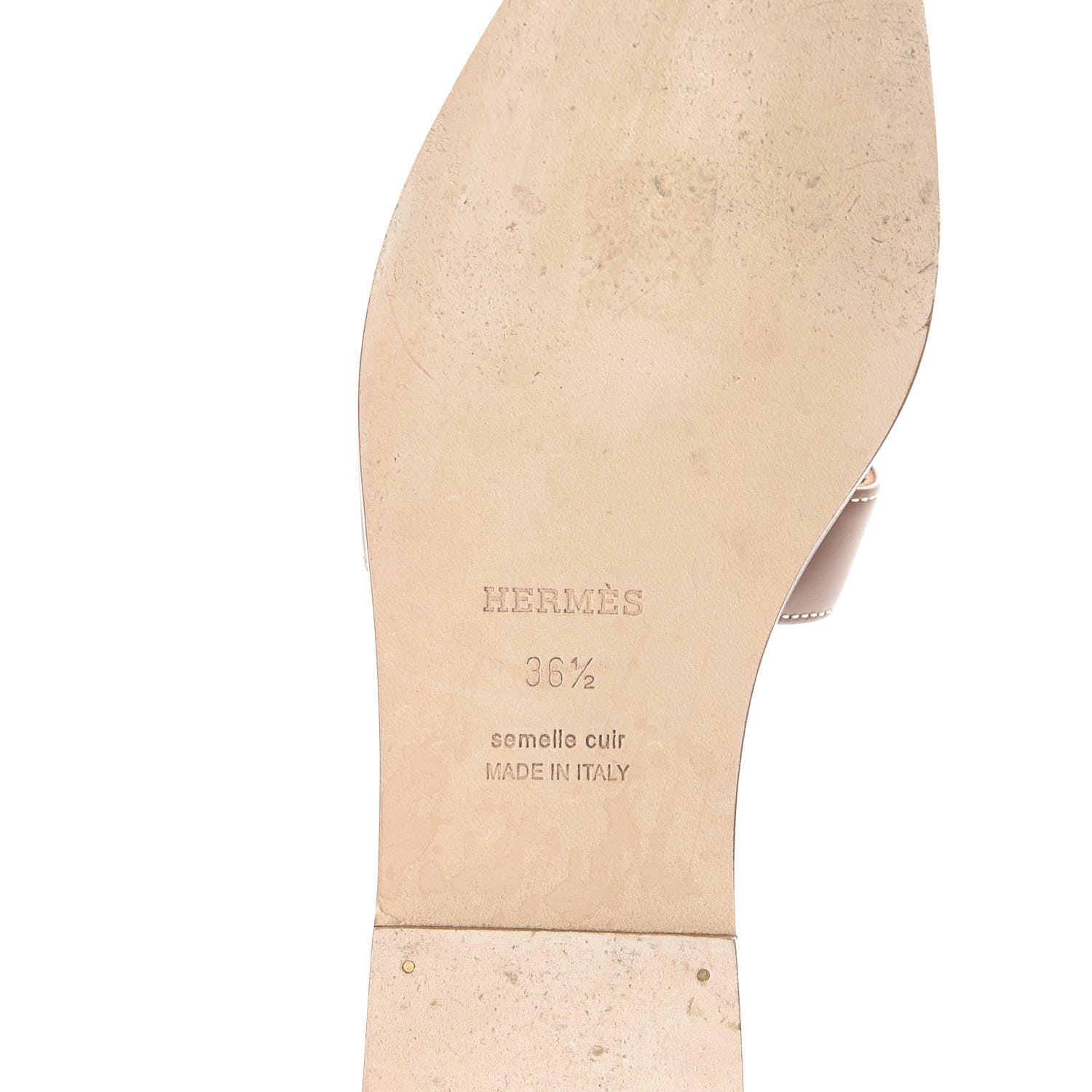 Hermes Box Calfskin Oran Sandals 36.5 Gold 7 of 10
