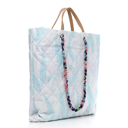 Chanel Canvas Quilted Jungle Jeans Tote White Multicolor 2 of 9
