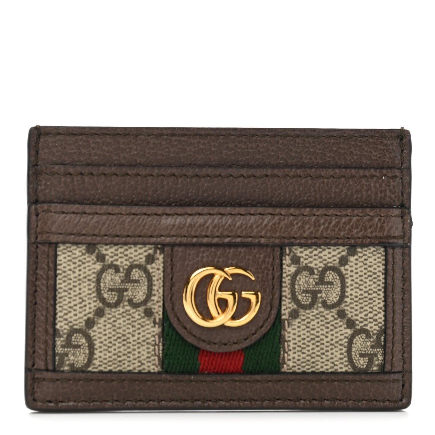 GG Supreme Monogram Ophidia Card Holder Brown