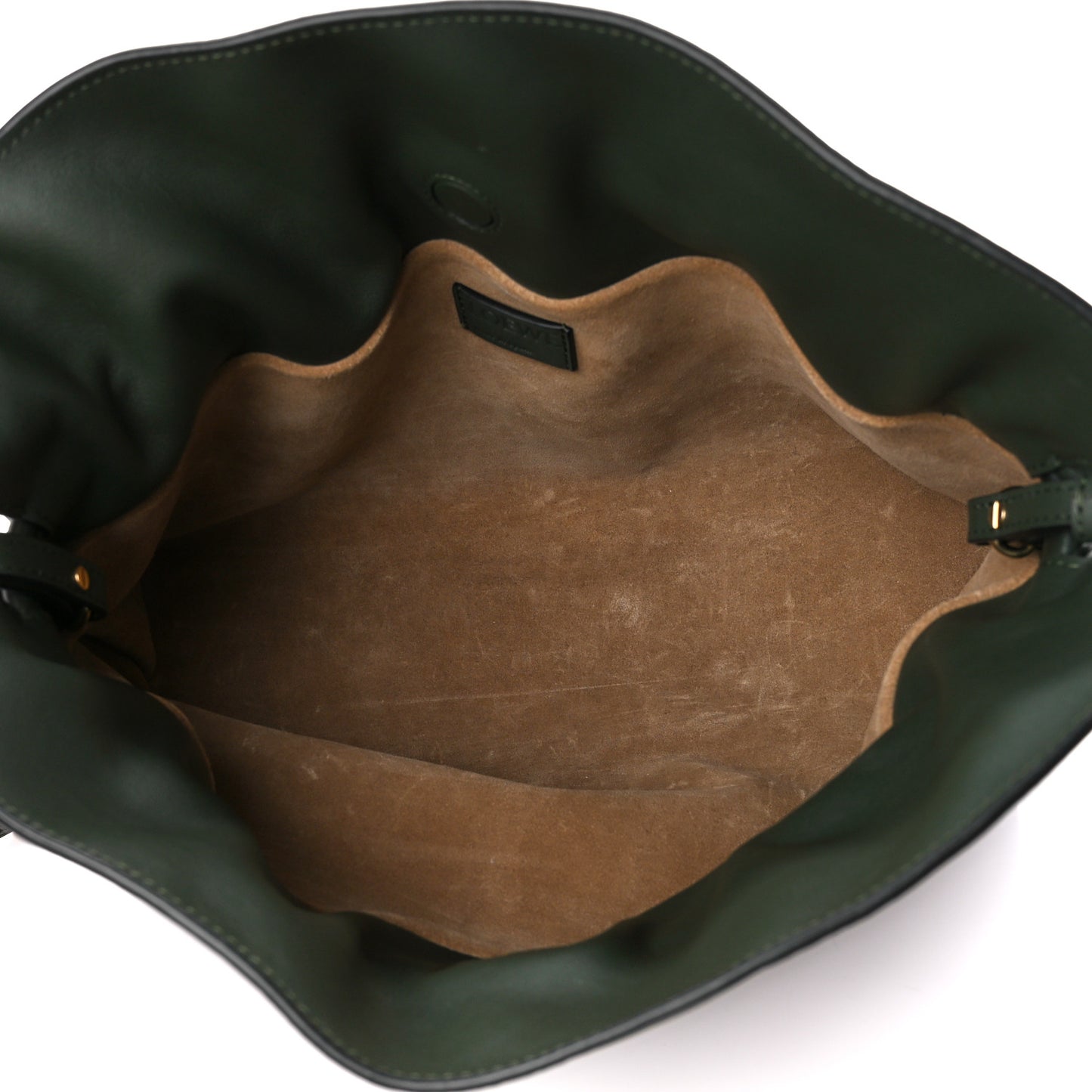 Calfskin Flamenco Knot Clutch Vintage Khaki