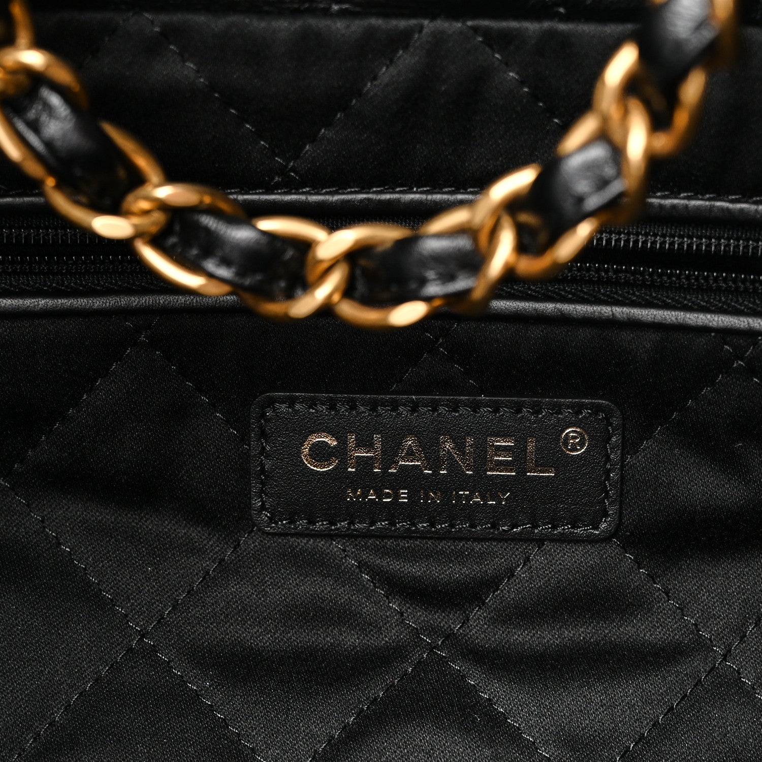 Chanel Shiny Calfskin Quilted Large Chanel 22 East West  Black 7 of 10