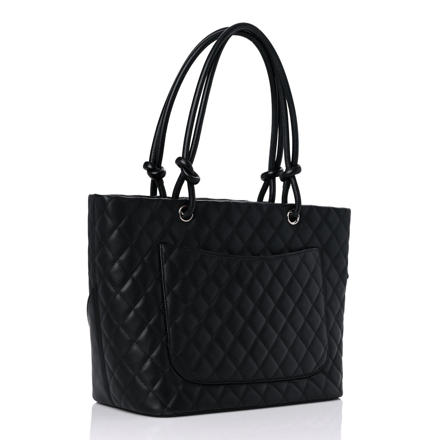 Calfskin Quilted Large Cambon Tote Black