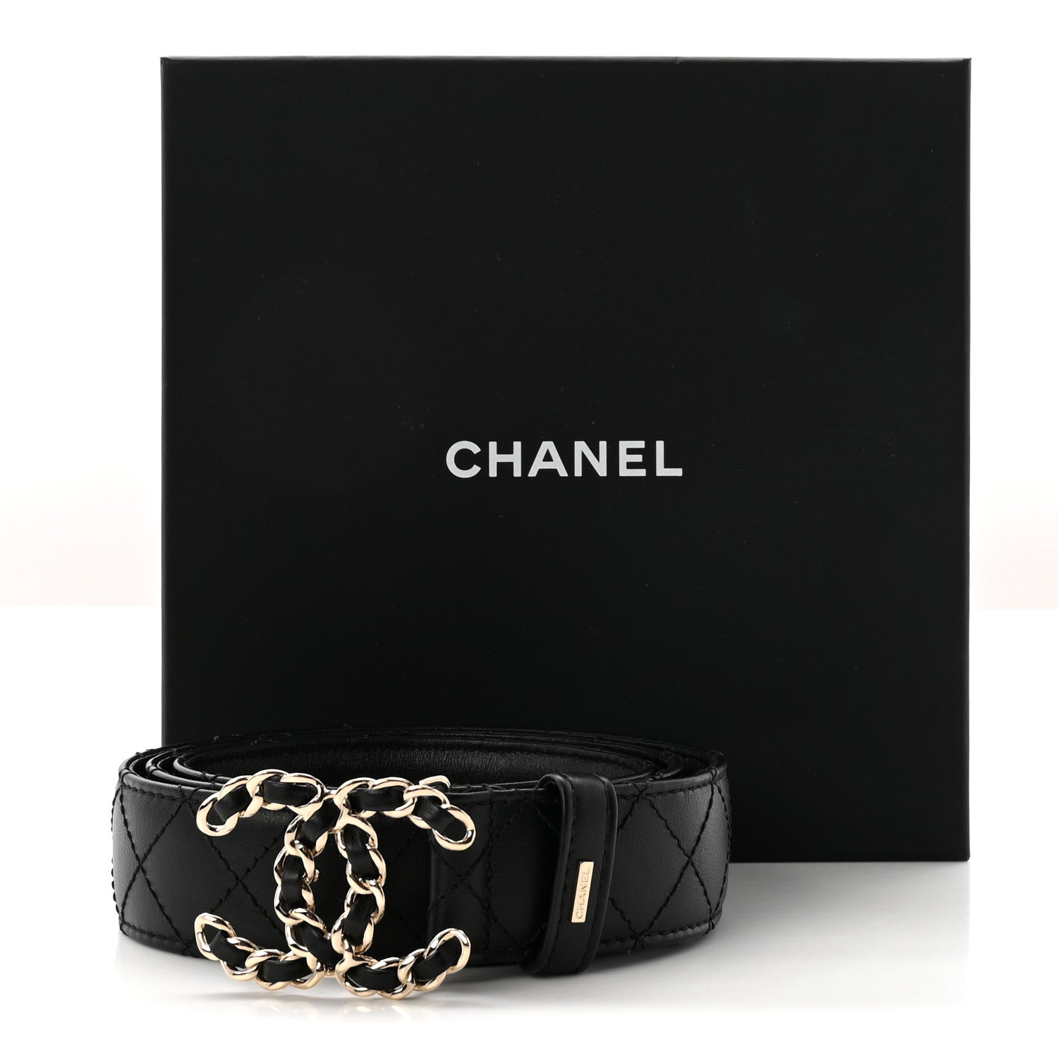 Chanel Lambskin Quilted CC Chain Belt 85 34 Black 7 of 7