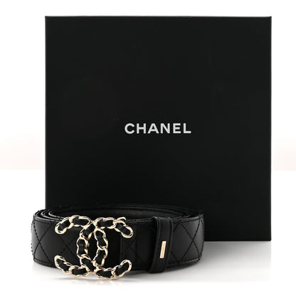 Chanel Lambskin Quilted CC Chain Belt 85 34 Black 7 of 7