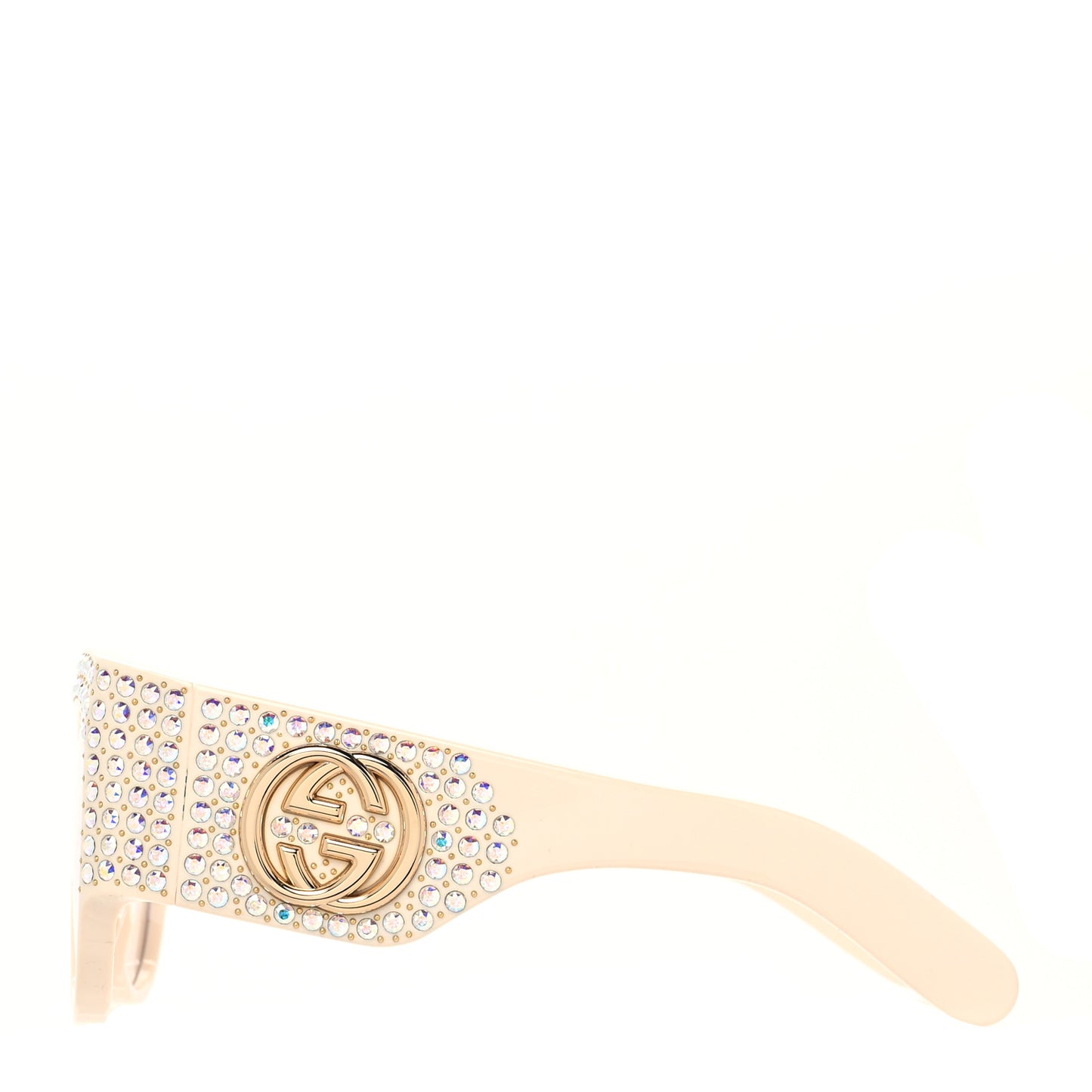 Acetate Crystal Oversize Hollywood Forever Sunglasses GG0144S Ivory