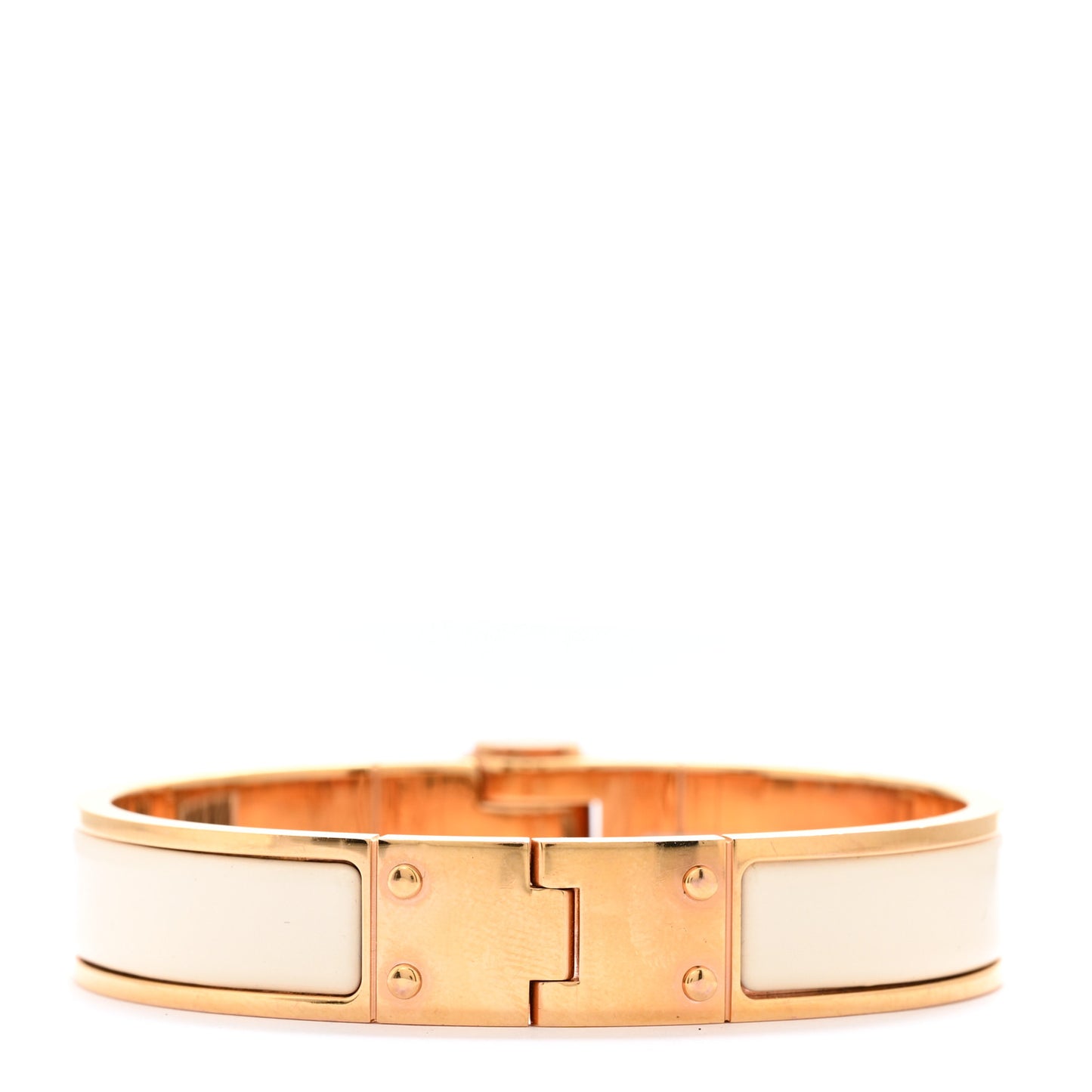 Enamel Charniere Uni Narrow Hinged Bracelet S Craie
