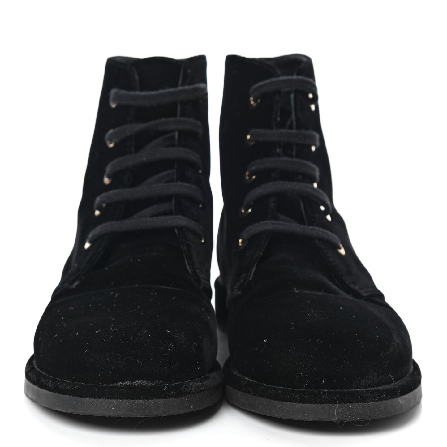 Velvet CC Lace Up Boots 38.5 Black