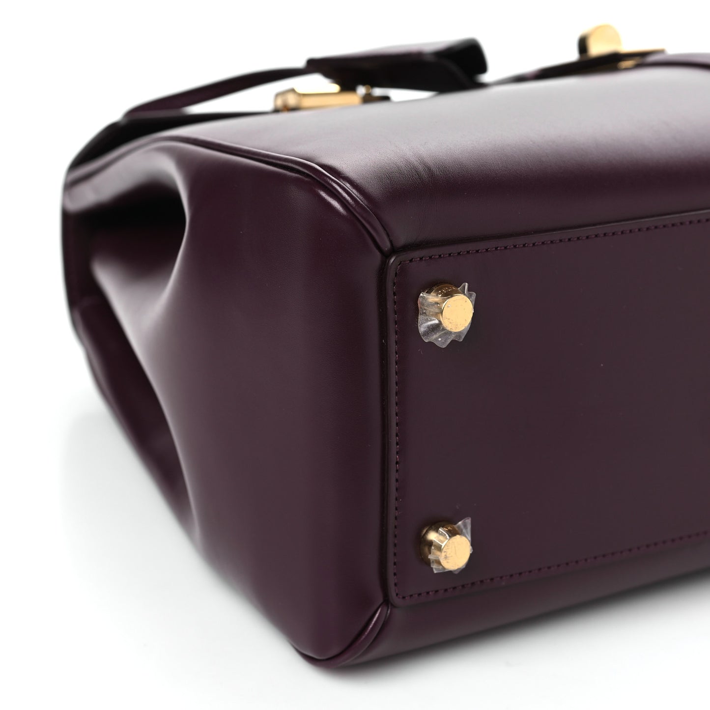 Satinated Calfskin Medium 16 Top Handle Bag Light Burgundy