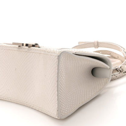 Balenciaga Calfskin Snake Embossed Small Hourglass Top Handle Bag White 9 of 9